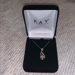 Sterling silver and real diamond necklace.